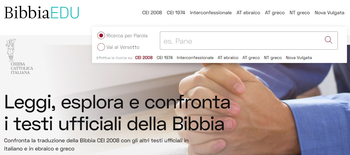 ricerca on line sulla bibbia